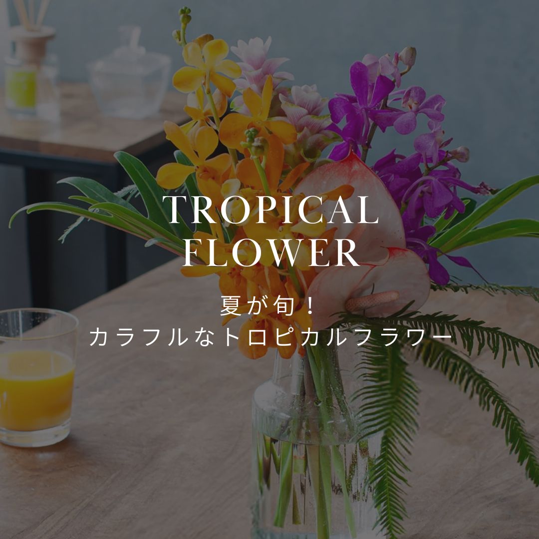 夏だ!トロピカルだ!夏らしいお花や葉物を使用した賑やかな花束を販売中! - &YOUKAEN (アンドユーカエン)