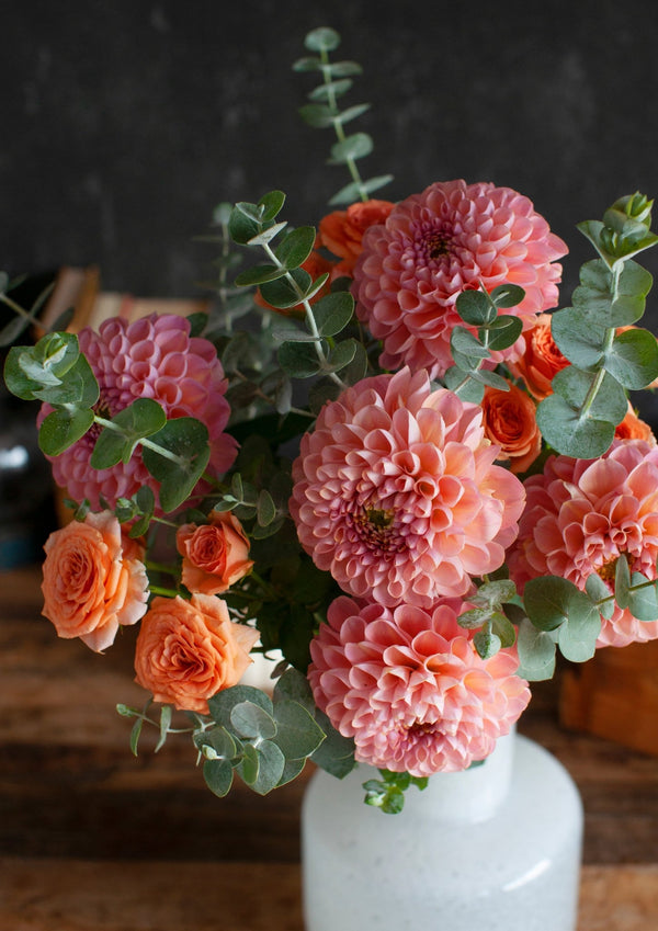 【秋 限定】ダリアを使った季節の花束「Coral Fall」【ブーケ】