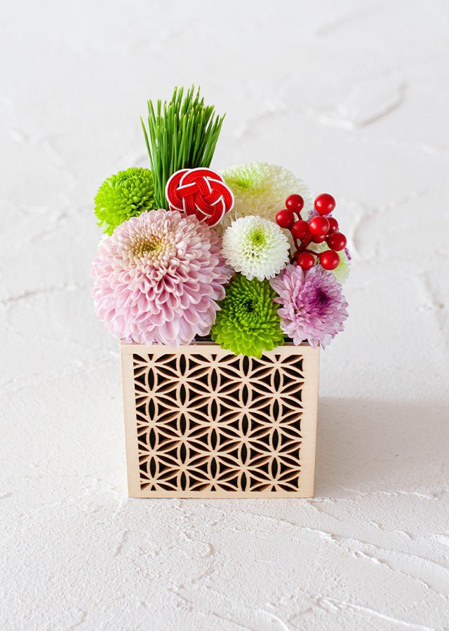 お正月アレンジメント  ♡恵愛♡ お正月アレンジメント】ASANOHA ＜ピンク＞【2025年 正月のおしゃれな