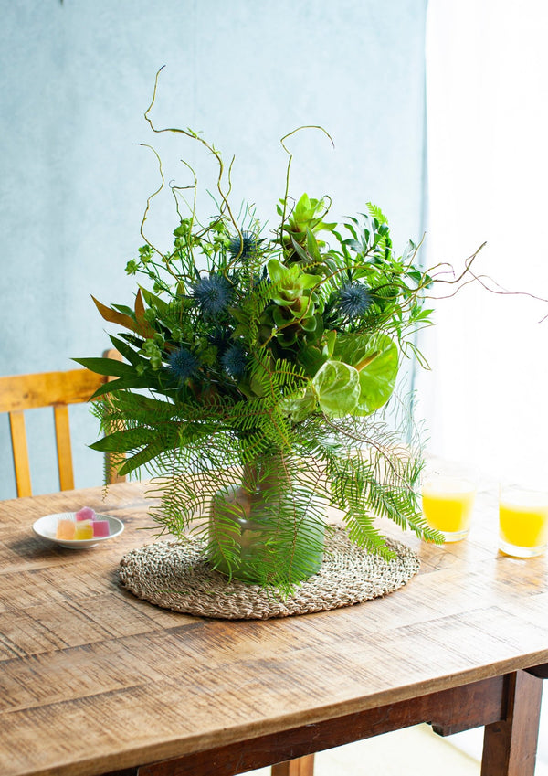 【お中元】季節の花束「ヴェールグリーン」 <ハーブ&グリーン> サマーギフト2024 【おしゃれな夏の花束】