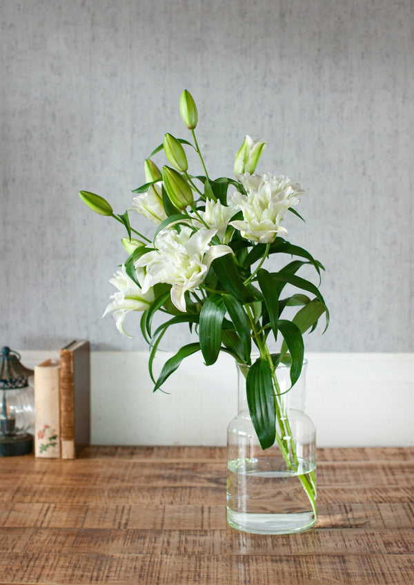 季節の花 50cm 「ユリ(オリエンタル系) ホワイト八重」3本