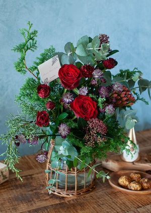 【クリスマス限定ギフト】クリスマスブーケ <ルージュ>【おしゃれな花束・ブーケ】