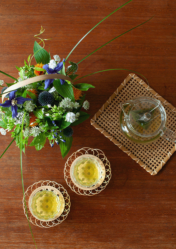 『ミント緑茶』と『花籠』のギフトセット 京都店プロデュース 夏を贈る「夏涼花」