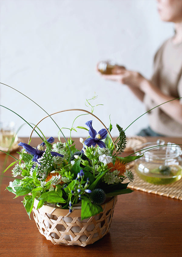 『ミント緑茶』と『花籠』のギフトセット 京都店プロデュース 夏を贈る「夏涼花」