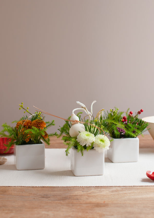 おめでたい新年のBOX卓上アレンジメント Sサイズ「円 - en - 」【2026年 迎春ギフト】 - &YOUKAEN (アンドユーカエン)