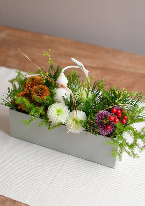 おめでたい新年のBOX卓上アレンジメント Sサイズ「円 - en - 」【2026年 迎春ギフト】 - &YOUKAEN (アンドユーカエン)