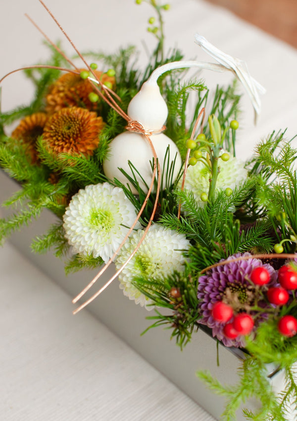 おめでたい新年のBOX卓上アレンジメント Sサイズ「円 - en - 」【2026年 迎春ギフト】 - &YOUKAEN (アンドユーカエン)