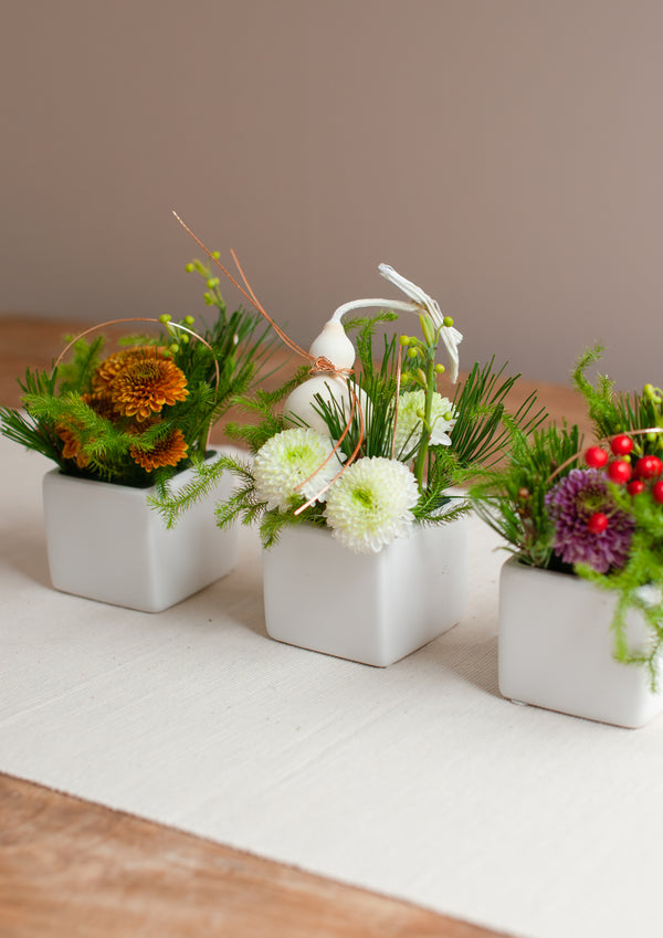 おめでたい新年のBOX卓上アレンジメント Sサイズ「円 - en - 」【2026年 迎春ギフト】 - &YOUKAEN (アンドユーカエン)