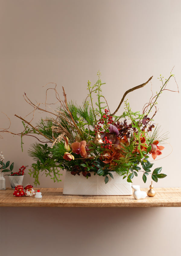 おめでたい新年の卓上アレンジメント Lサイズ「福 - fuku - 」【2026年 迎春ギフト】 - &YOUKAEN (アンドユーカエン)