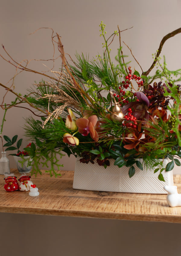 おめでたい新年の卓上アレンジメント Lサイズ「福 - fuku - 」【2026年 迎春ギフト】 - &YOUKAEN (アンドユーカエン)