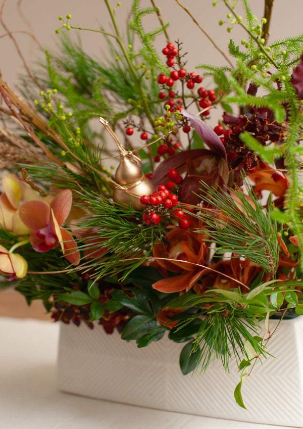 おめでたい新年の卓上アレンジメント Lサイズ「福 - fuku - 」【2026年 迎春ギフト】 - &YOUKAEN (アンドユーカエン)