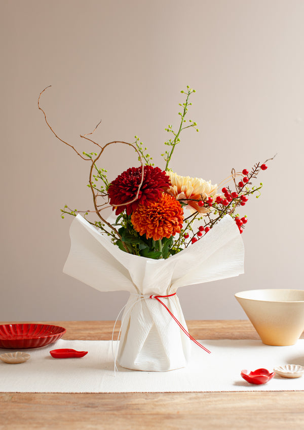おめでたい新年のその場で飾れる花束 「満 - michi - 」【2026年 迎春ギフト】 - &YOUKAEN (アンドユーカエン)