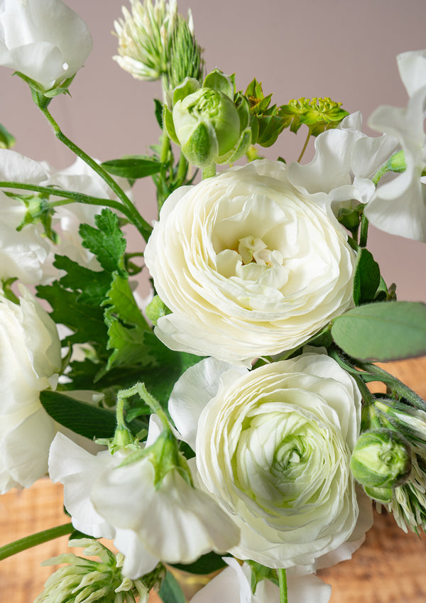 ラナンキュラスとスイートピーのスプリングブーケ 《ホワイト》【2026年 スプリングギフト】 - &YOUKAEN (アンドユーカエン)