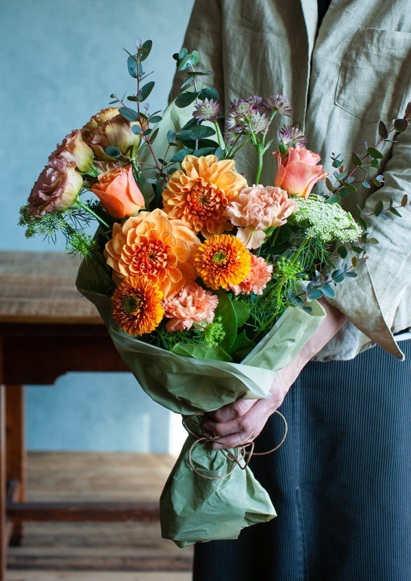 【花束】お祝いにおすすめの花束 LLサイズ オレンジ系「grâce orange」