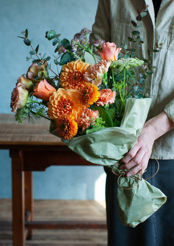 【花束】お祝いにおすすめの花束 LLサイズ オレンジ系「grâce orange」