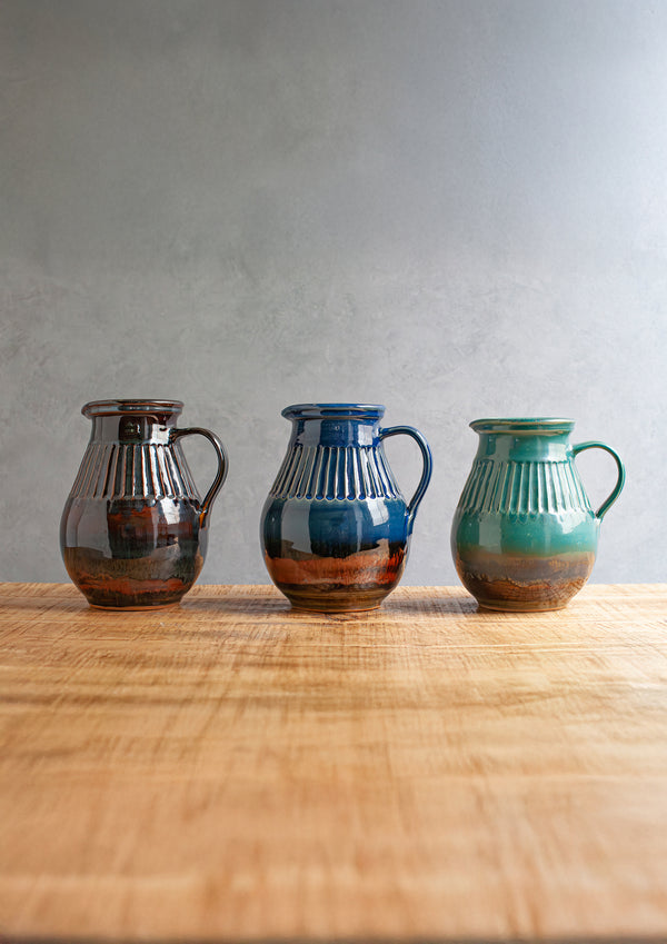 【フラワーベース】しのぎピッチャー｜石州嶋田窯 - &YOUKAEN (アンドユーカエン)