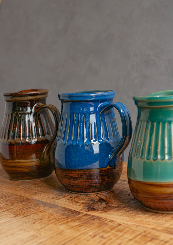 【フラワーベース】しのぎピッチャー｜石州嶋田窯 - &YOUKAEN (アンドユーカエン)