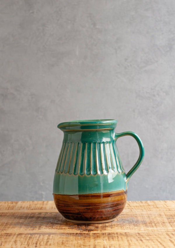 【フラワーベース】しのぎピッチャー｜石州嶋田窯 - &YOUKAEN (アンドユーカエン)