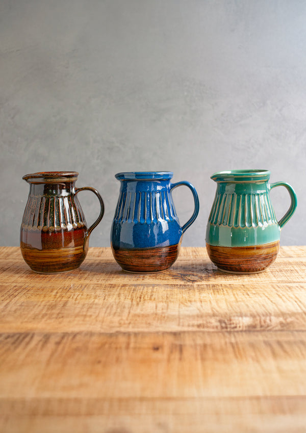 【フラワーベース】しのぎピッチャー｜石州嶋田窯 - &YOUKAEN (アンドユーカエン)