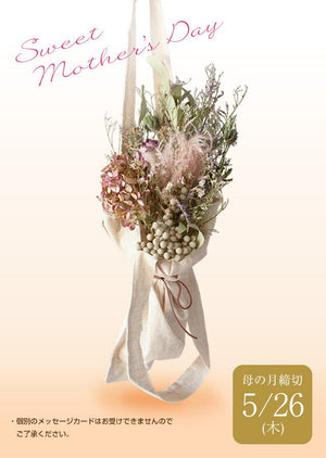 ドライフラワースワッグ / シャビーシック エコバックセット【2022年 母の月 遅れてごめんね母の月花束ギフト】
