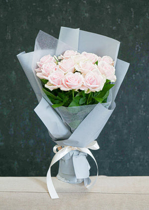 【プロポーズ用花束】ピンクバラ12本の花束