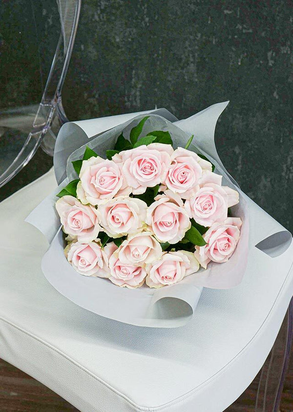 【プロポーズ用花束】ピンクバラ12本の花束